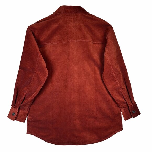 Madewell Womens Corduroy Twill Oversized Thick Shirt-Jacket XS Mahogany NWT $118 - Picture 3 of 11
